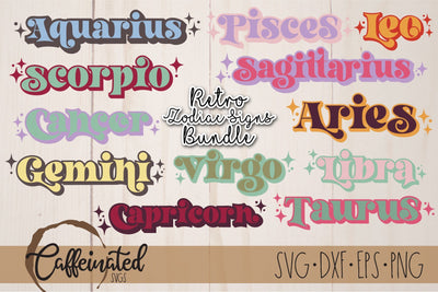 Zodiac Sign SVG Bundle SVG Caffeinated SVGs 