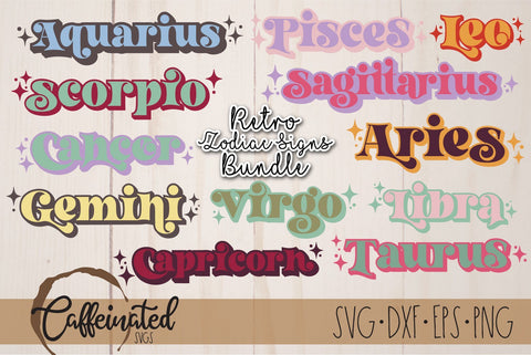 Zodiac Sign SVG Bundle SVG Caffeinated SVGs 