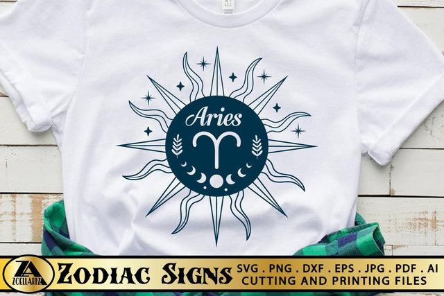 Zodiac Sign SVG Celestial Moon Aries SVG Horoscope SVG SVG zoellartz 