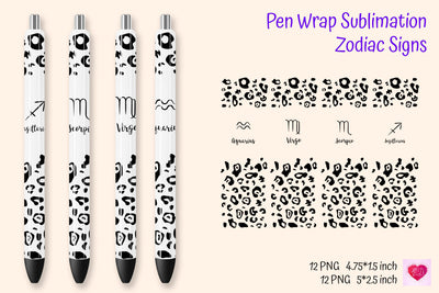 Zodiac Signs Pen Wrap Sublimation. Waterslide Pen Wraps Sublimation Kseniia designer 