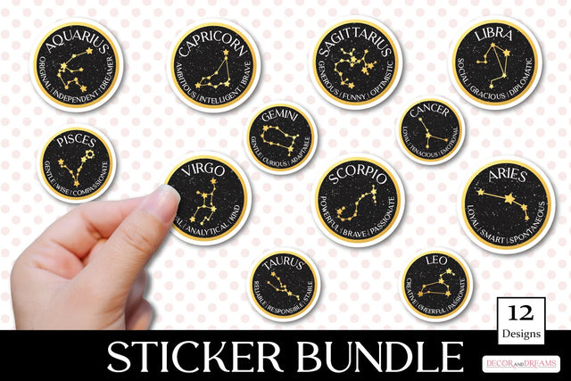 Zodiac Signs Sticker Bundle SVG Decor and Dreams 