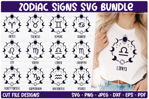 Zodiac signs svg bundle | Astrology Svg | Horoscope bundle SVG TatiStudio 