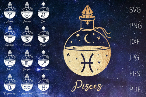 Zodiac signs svg bundle, horoscope, astrology svg witchcraft SVG Digital Rainbow Shop 