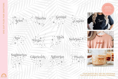 Zodiac SVG Bundle with Constellations HM SVG Pixel Sublimation 