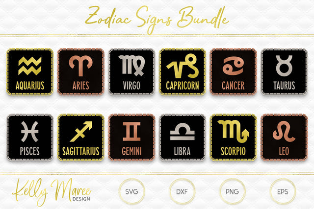 Zodiac SVG Cut File Bundle Kelly Maree Design