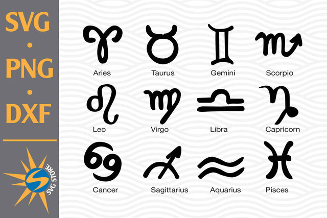 Zodiac SVG, PNG, DXF Digital Files Include SVG SVGStoreShop 