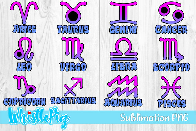 Zodiac Symbols Sublimation Zodiac Signs Sublimation Astrology Sublimation Astrology Symbols Sublimation Astrology Signs Sublimation Star Sublimation Whistlepig Designs 