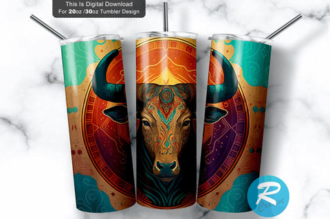 Zodiac Taurus 20 oz / 30 oz Tumbler PNG Sublimation Regulrcrative 