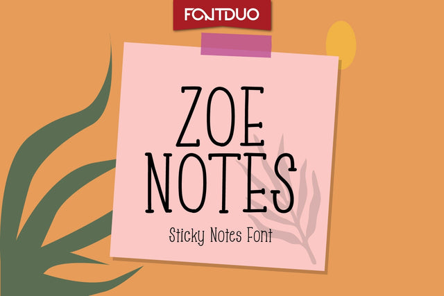 Zoe Sticky Notes Font Font FontDuo 