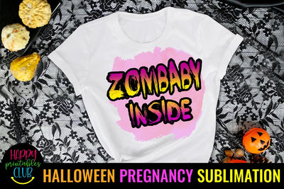 Zombaby Inside -Halloween Pregnancy Sublimation Ideas PNG Sublimation Happy Printables Club 