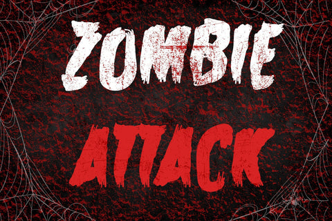 Zombie Attack Halloween Font Font ampersand 