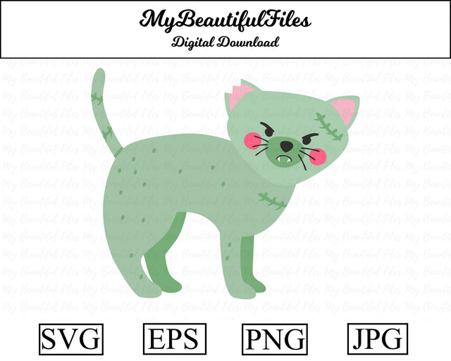 zombie cat - halloween SVG MyBeautifulFiles 
