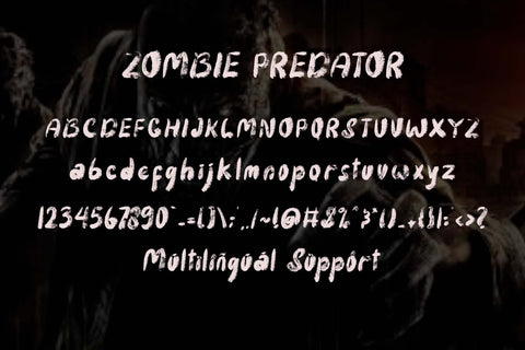 Zombie Predator Font Prasetya Letter 