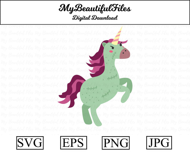 zombie unicorn - animal SVG MyBeautifulFiles 