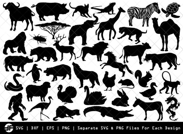Zoo Animals SVG | Zoo SVG | Silhouette Bundle | Cut File SVG ETC Craft 