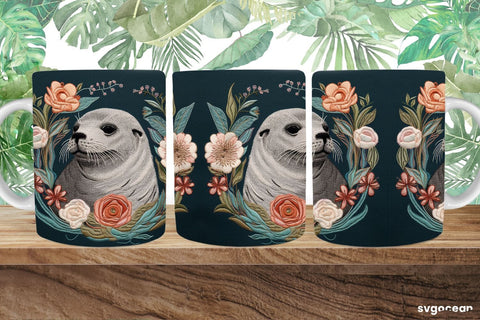 Zoo Embroidery Animals Mug | 11 oz | Sublimation SVG SvgOcean 