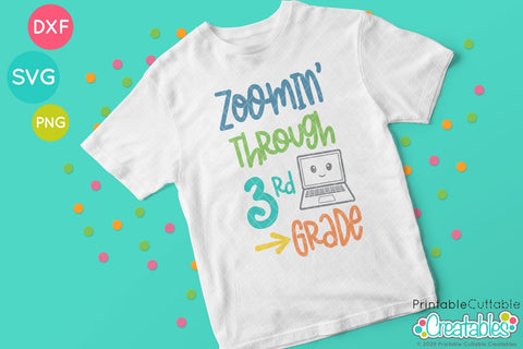 Zoomin' Through 3rd Grade SVG SVG Printable Cuttable Creatables 