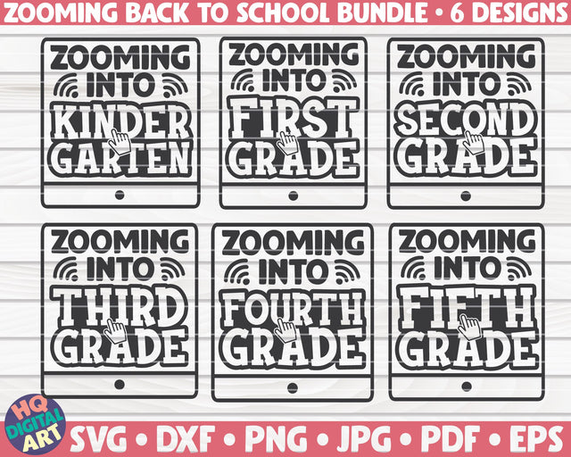 Zooming Back to school SVG Bundle | Online School quotes | 6 designs SVG HQDigitalArt 