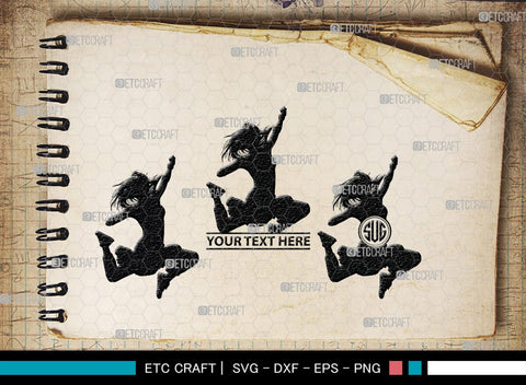 Zumba Girl Monogram, Zumba Girl Silhouette, Zumba Girl SVG, Zumba Svg, Girl Svg, Fitness Girl Svg, SB00423 SVG ETC Craft 