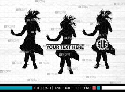 Zumba Girl Monogram, Zumba Girl Silhouette, Zumba Girl SVG, Zumba Svg, Girl Svg, Fitness Girl Svg, SB00423 SVG ETC Craft 